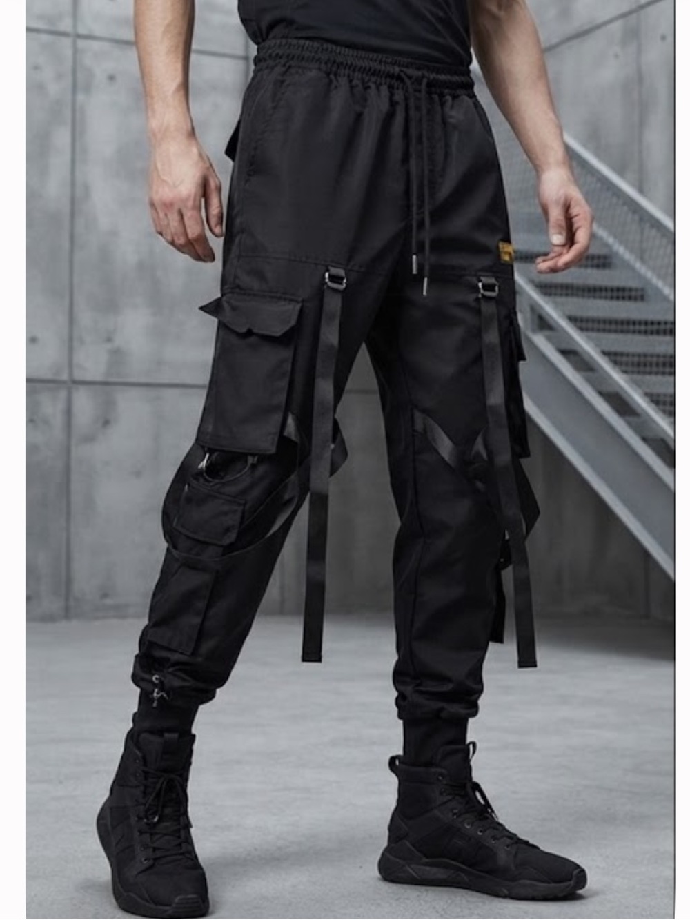11BBSDUSK Black Technical Cargo Joggers Streetwear Ninja Black Large